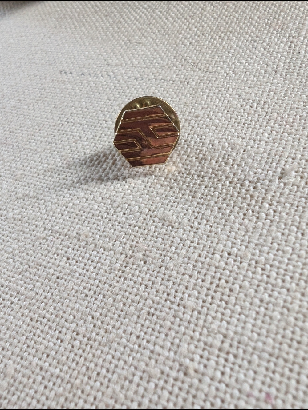 Geometric Hexagon Gold Tone Pin